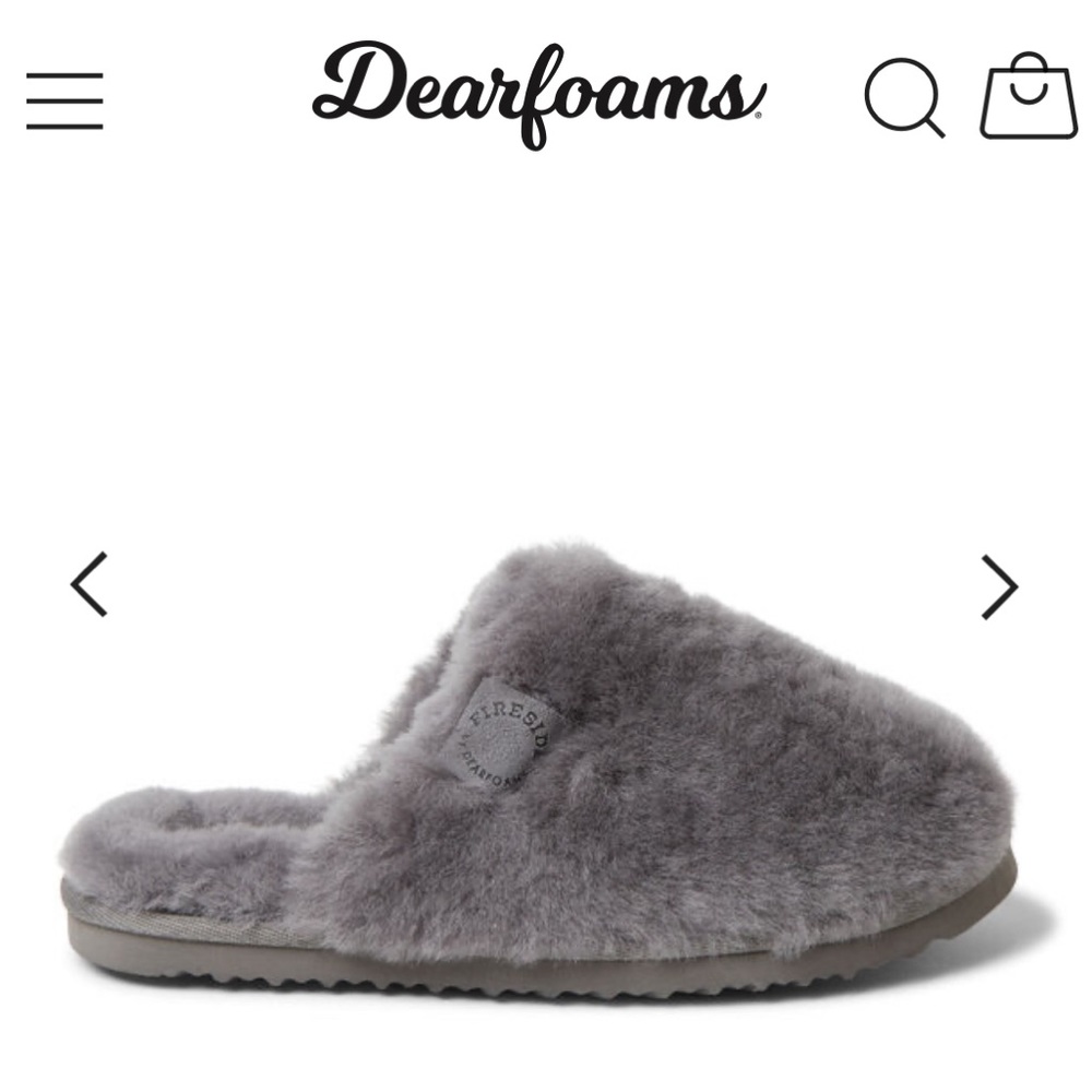 DEARFOAMS Fireside Grey Covered-toe Slippers